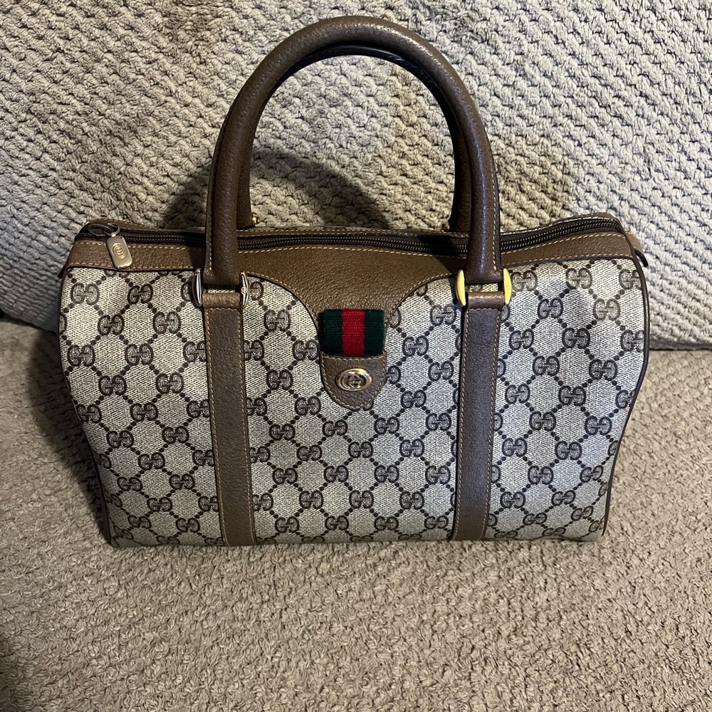 Gucci Vintage Monogram Canvas Boston VGUC!